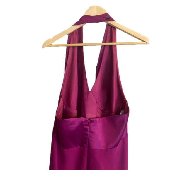 HOST PICK! NWOT #Barbiecore Halter Dress w/ Empire Waist & Chiffon Overlay. - Picture 13 of 14